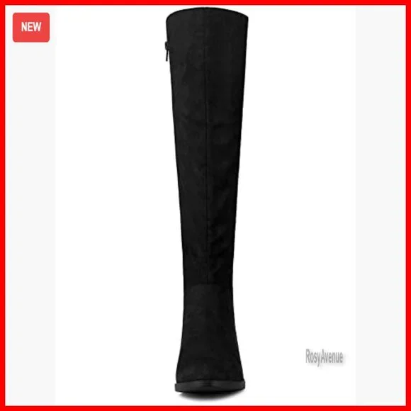 Knee High Boots with Chunky Heels and Side Zipper - Picture 3 of 7